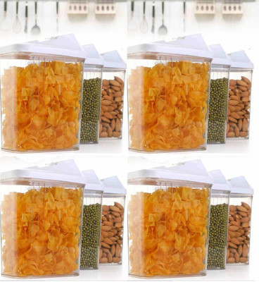 2Mech 2Mech Cereal Dispenser Easy flow storage jar 1700ml 12pc set ,airtight Plastic pluses Storage Ideal for Kitchen Grocery Storage Box lid Food Rice Pasta Container(Pack of 12) - 1700 ml Plastic Grocery Container(Pack of 12, White)