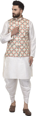 ABH Lifestyle Men Kurta Dhoti Pant Ethnic Jacket Set