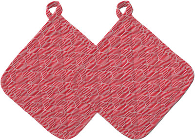 OASIS Red Cotton Kitchen Linen Set(Pack of 2)