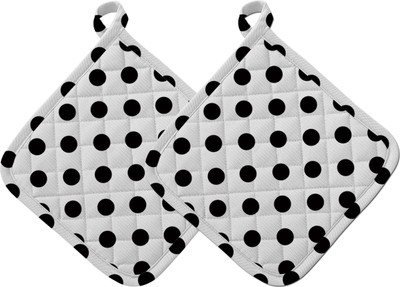 OASIS Black Cotton Kitchen Linen Set(Pack of 2)
