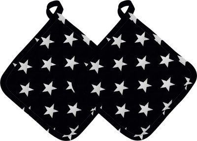 OASIS Black Cotton Kitchen Linen Set(Pack of 2)