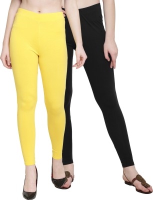 Ds Fashion Churidar  Ethnic Wear Legging(Black, Yellow, Solid)