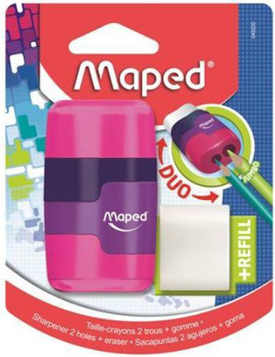 Maped 049220 Double Pencil Sharpener Sharpeners(Set of 3, Multicolor)