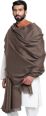 PASHTUSHS Cashmere, Wool Solid Men Shawl(Grey)