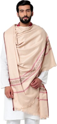 WEAVERS VILLA Cashmere, Wool Woven Men Shawl(Beige)