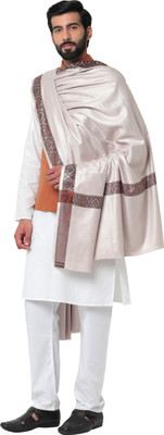 Royal-E-Kashmir Wool Printed Men Shawl(Beige)