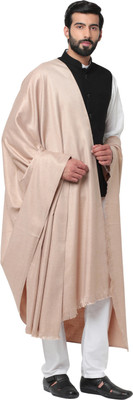 WEAVER VILLA Wool Solid Men Shawl(Beige)
