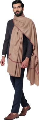 Royal-E-Kashmir Wool Embroidered Men Shawl(Brown)