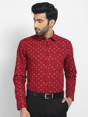 Cape Canary Men Printed Casual Red Shirt