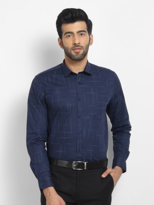 Cape Canary Men Printed Casual Dark Blue Shirt