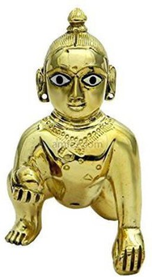 Red Ballons Laddu Gopal - Thakur Ji Metal ,Metal Laddu Gopal/Baby Krishna - Bal Gopal Thakurji Murti Idol Statue Sculpture - 5 Cms Decorative Showpiece  -  7 cm(Brass, Gold)