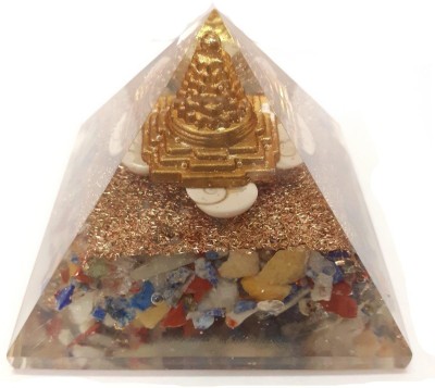 Pandit NM Shrimali Shri Yantra 7 Chakra Pyramid For Vastu, Meditation and Healing Decorative Showpiece  -  7 cm(Crystal, Multicolor)