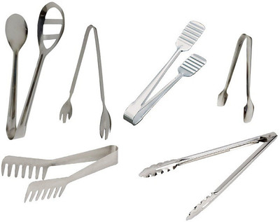 Dynore DS.S_909 Set of 6 Multipurpose Tongs 30 cm Spaghetti, Utility, Sugar, Salad, Cake, Serving Tong Set(Pack of 6)
