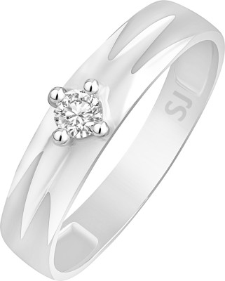 SUKAI JEWELS Single Solitaire Band Alloy, Brass Cubic Zirconia Rhodium Plated Ring