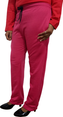 IndiWeaves Solid Women Pink Track Pants