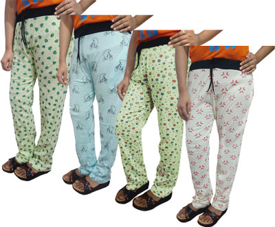 IndiWeaves Printed Women White Track Pants