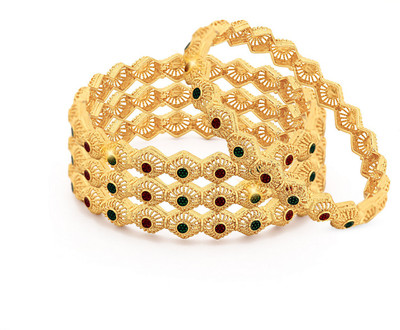 VIGHNAHARTA Alloy Gold-plated Bangle Set
