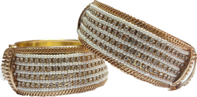 kanojia collections Alloy Zircon, Pearl Gold-plated Bangle(Pack of 2)