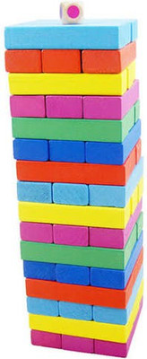 MOREL WOODEN COLORFUL BUILDING BLOCK WITH DICE(Multicolor)