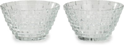 Somil Glass Serving Bowl Stylish Transparent Serving Glass Bowl Set 2 BKO22(Pack of 2, Clear)