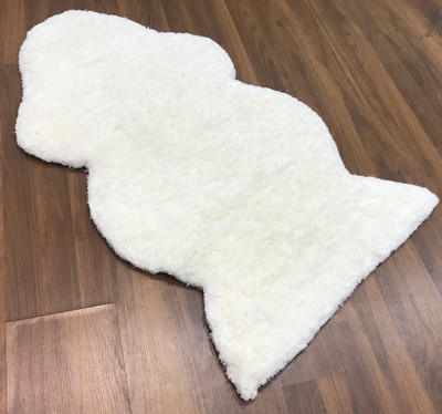 PartyStuff White Polyester Area Rug(2 ft,  X 3 ft, Abstract)