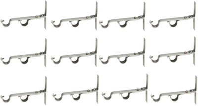 GROWNIX Silver Rod Rail Bracket Metal(Pack of 12)