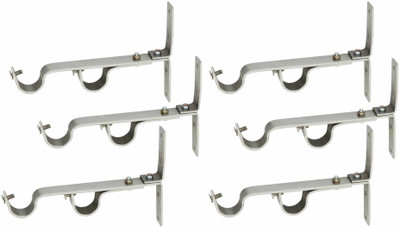 GROWNIX Silver Rod Rail Bracket Metal(Pack of 6)