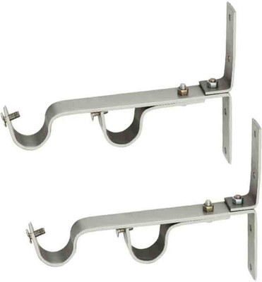 GROWNIX Silver Rod Rail Bracket Metal(Pack of 2)
