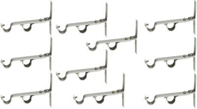 GROWNIX Silver Rod Rail Bracket Metal(Pack of 10)