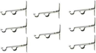 GROWNIX Silver Rod Rail Bracket Metal(Pack of 8)