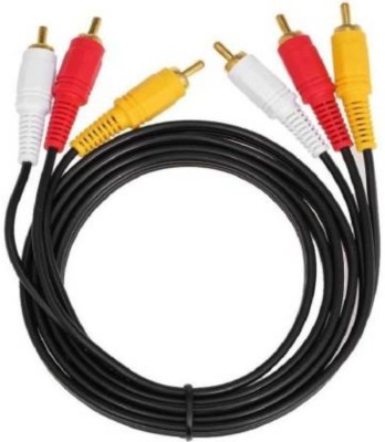 DHRUV-PRO RCA Audio Video Cable 1.5 m 3RCA to 3RCA m RCA Audio Video Cable(Compatible with TV, DVD, Set top Boxes, Multicolor, One Cable)
