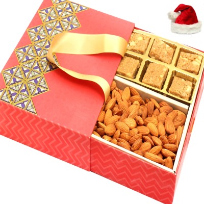 Ghasitaram Gifts Christmas- 2 Part Almonds and Garnula Bites Bag Box Combo(250g)