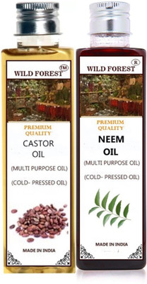 WILD FOREST CASTOR & NEEM OIL 100 ML EACH Hair Oil(200 ml)