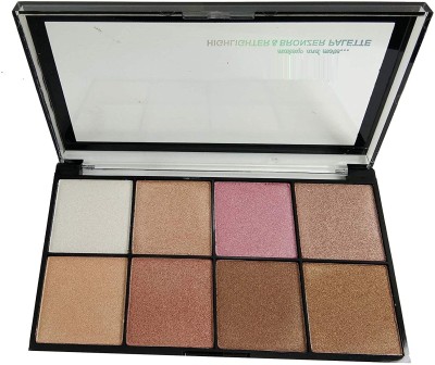 MYEONG 8 COLOR SHIMMERY OR PRESSED HIGHLIGHTER & BORNZER PALETTE Highlighter(MULTI-COLOR)