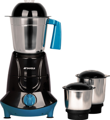 Sansui ProHome SMG01 500 W Mixer Grinder(Blue, Black, Silver, 3 Jars)