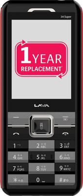 Lava 34 Plus(Black, Red)