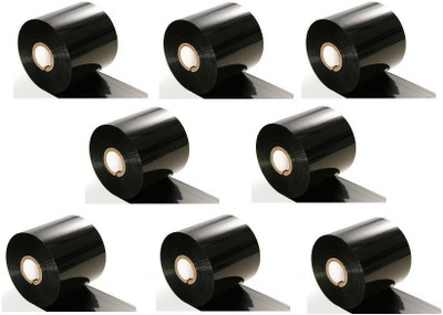 youlogic 55 mm X 300 Meters, Thermal Transfer Barcode Ribbon (WAX), Set of 8 Ribbon paper labels Paper Label(Black)