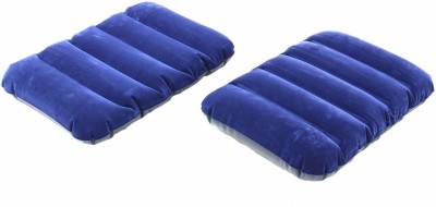 Pragati Hub Za-01 Polyester Fibre Solid Travel Pillow Pack of 2(Blue)