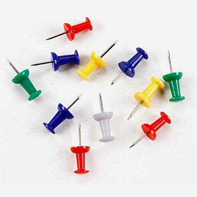 STALLION ENTERPRISES Plastic, Steel  Pins(Set Of 50, Red, Yellow, Green, Blue, White)