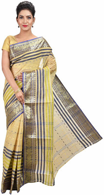 RAJ SAREE HOUSE Self Design Tant Pure Cotton Saree(Multicolor)