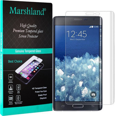 Marshland Tempered Glass Guard for Samsung Galaxy Note Edge 3D (Transparent) Curve 9H Hardness Anti Scratch Crystal Clear Clarity Perfect Fit Anti Bubble Oleo Phobic Coating Tempered Glass for Samsung Galaxy Note Edge(Pack of 1)