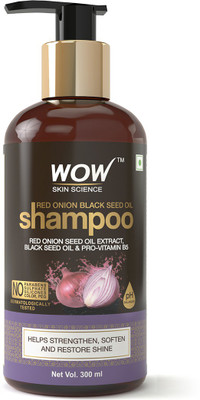 WOW Skin Science Red Onion Black Seed Oil Shampoo with Red Onion Seed Oil Extract(300 ml)