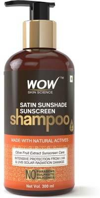WOW SKIN SCIENCE Satin Sunshade Sunscreen Shampoo - No Parabens, Sulphates & Silicones(300 ml)