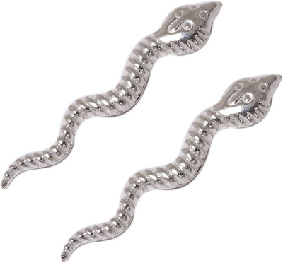 Sahiba Gems Naag Nagin Joda in Solid Silver for Kalsarp Dosha ~ Pack in Pair (2 Pcs) Decorative Showpiece  -  1 cm(Brass, Silver)