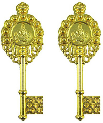 Zhunmun Vastu Fengshui Kuber Kunji Key Golden for Money & Prosperity - Combo of 2 Decorative Showpiece  -  10 cm(Brass, Gold)