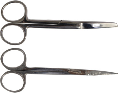 Forgesy Set Of Surgical Scissors (Blunt, Sharp) Strong Cut Scissors(Blunt/Sharp Blades)