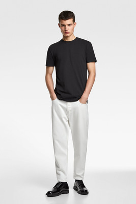 ZeniuZ Solid Men Round Neck Black T-Shirt