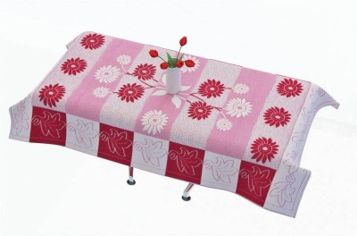 Dakshya Industries Floral 4 Seater Table Cover(Pink, White, Cotton)