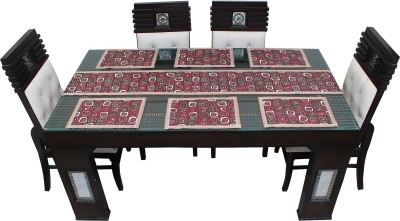 Glassiano Red, Green 213 cm Table Runner(Polyester)