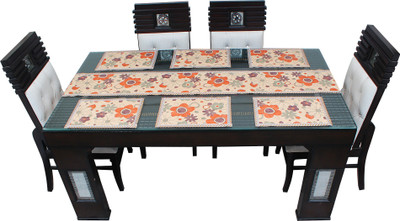 Glassiano Orange, Beige 213 cm Table Runner(Polyester)